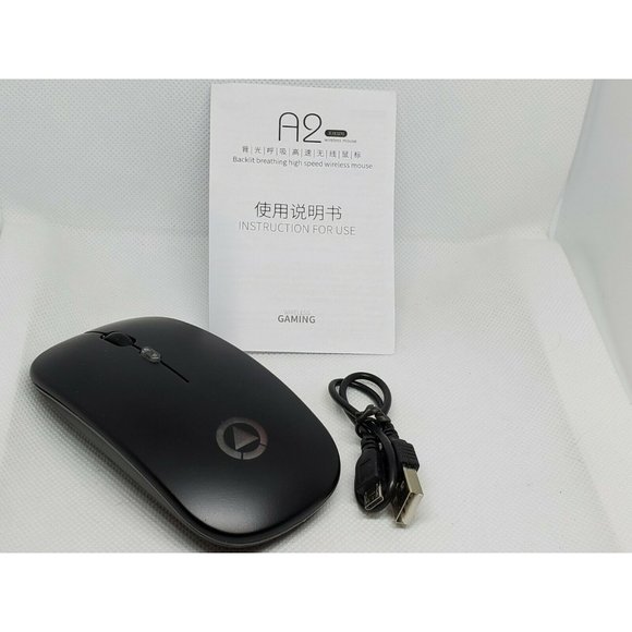 Mouse 27Mhz USB Wireless Mute Rechargeable LED Backlit 1600DPI Mouse